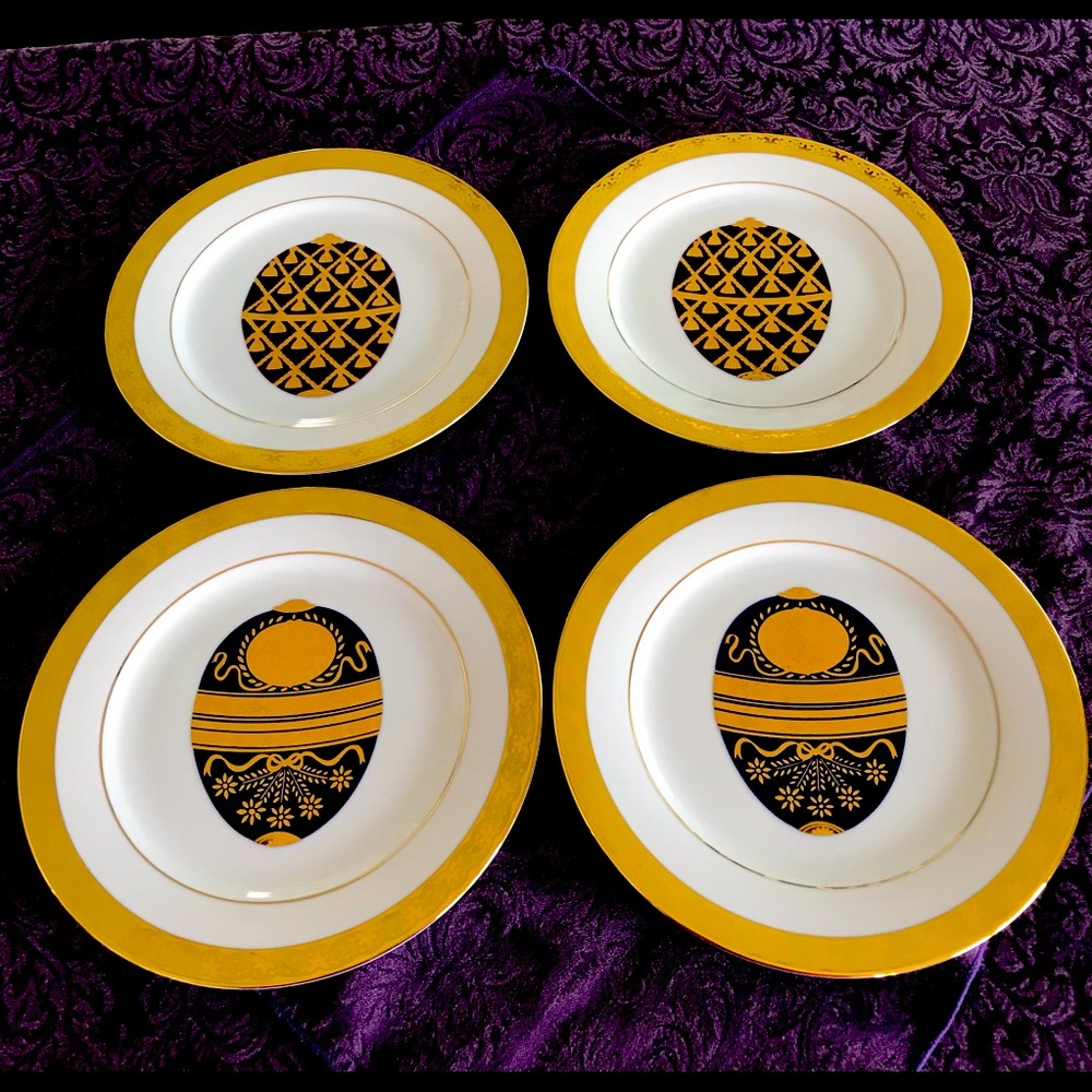 Plates with Faberge Style Egg Pattern